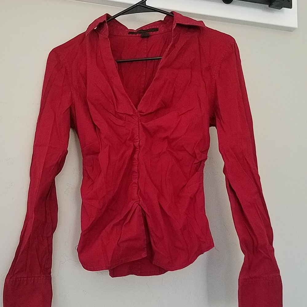 Red Button Down